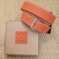 CEINTURE CUIR ORANGE | L'élégante